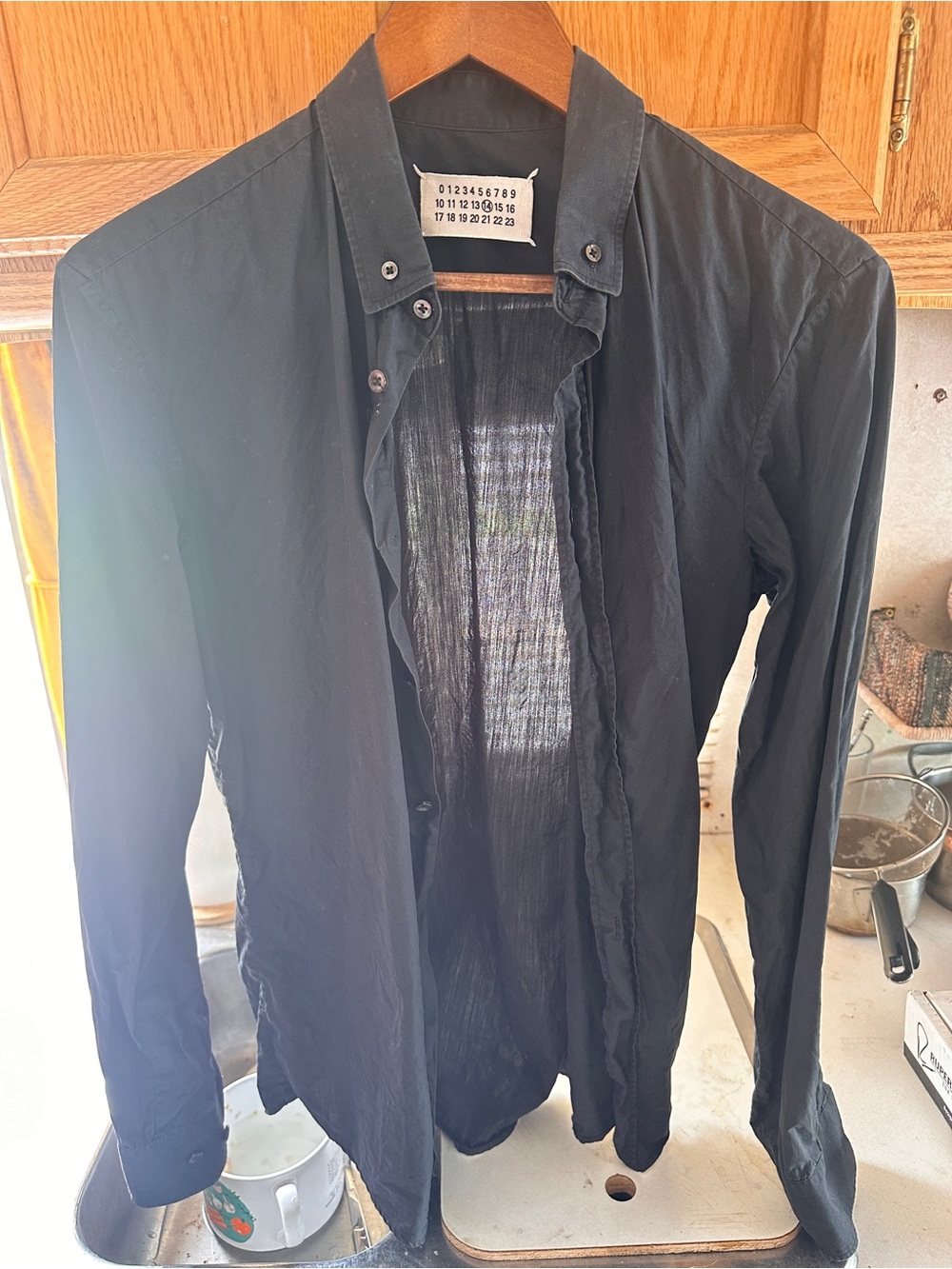 Maison Martin Margiela Black Men's Long-Sleeve Button Shirt